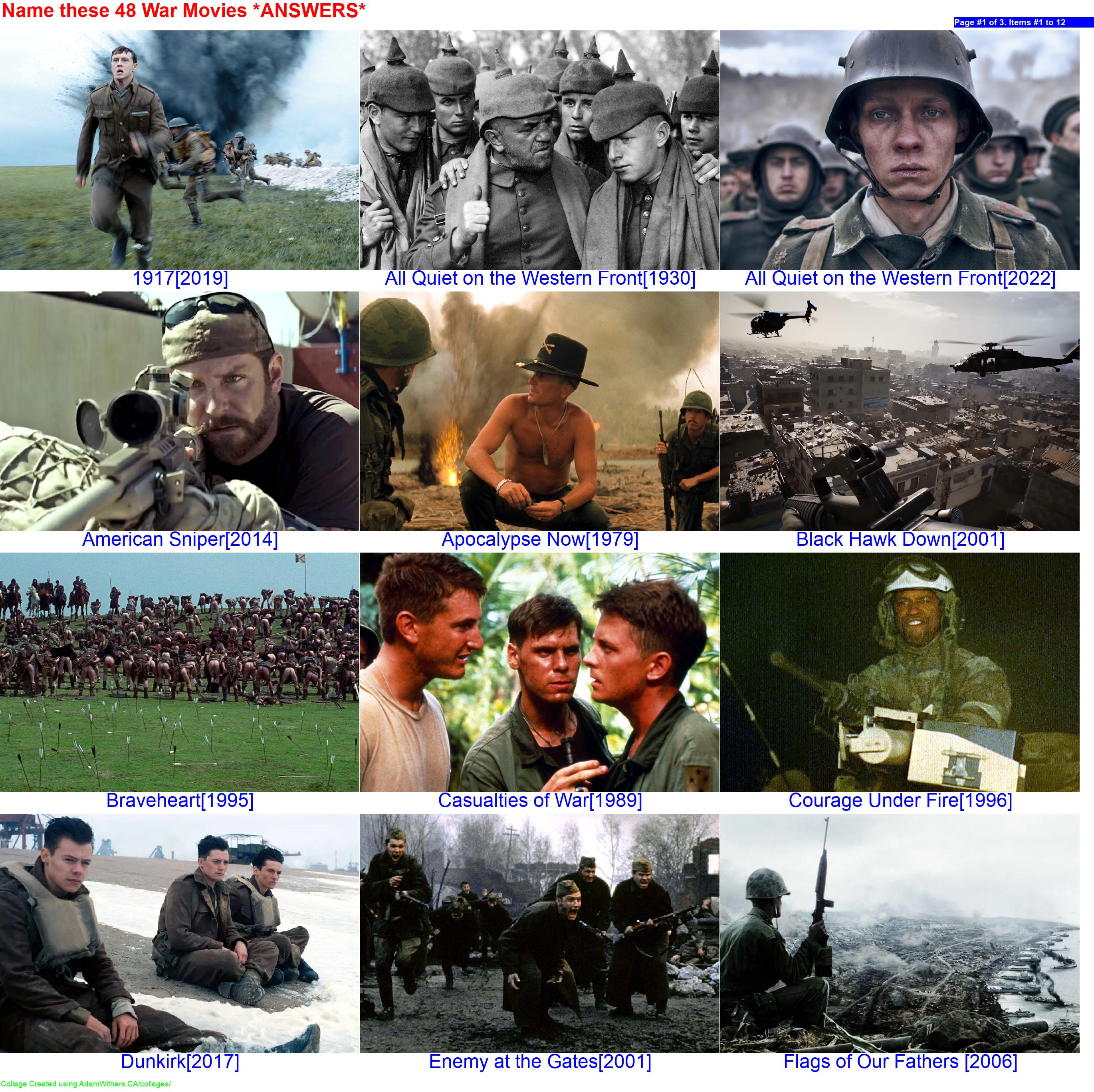 CollageA: guessWarMovies Page 1